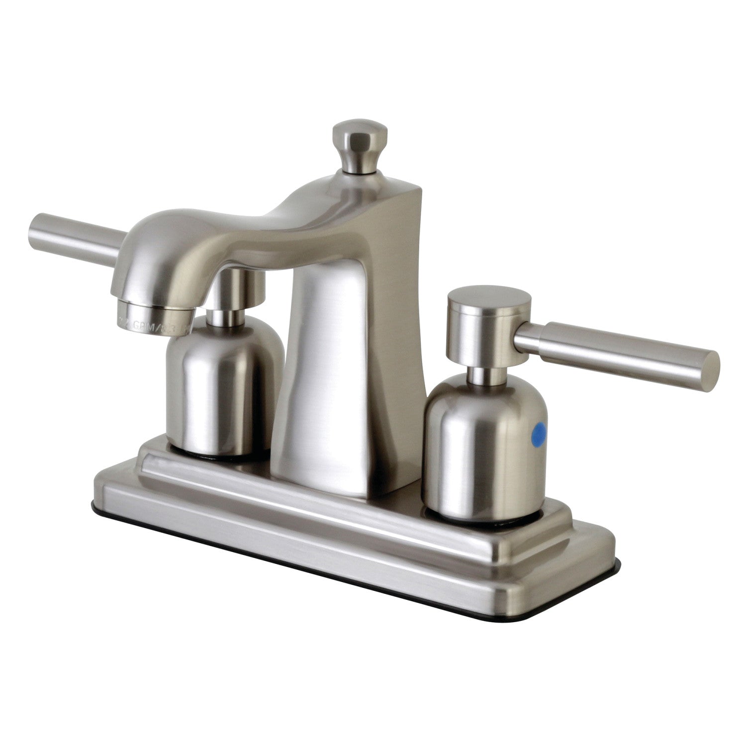 Kingston Tulare FB4648DL - Concord Double-Handle 3-Hole Deck Mount 4-Inch Centerset Bathroom Faucet with Pop-Up Drain, Brushed Nickel — image 1